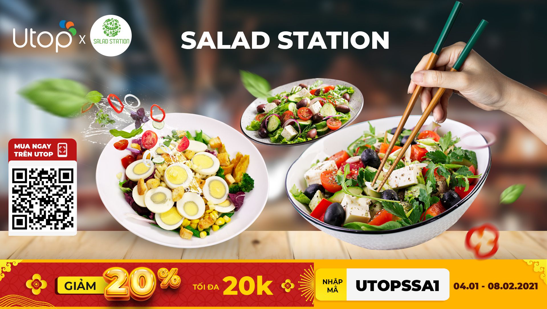 Khuyến mãi Salad Station trên ứng dụng Cakhia TV