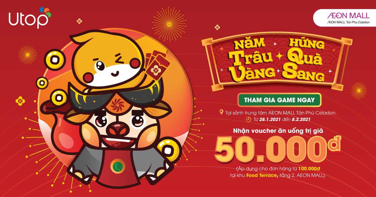 Năm trâu vàng - hứng quà sang tại aeon mall