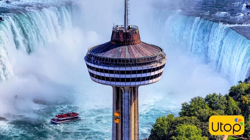 Tháp Skylon sừng sững bên thác Niagara hùng vĩ