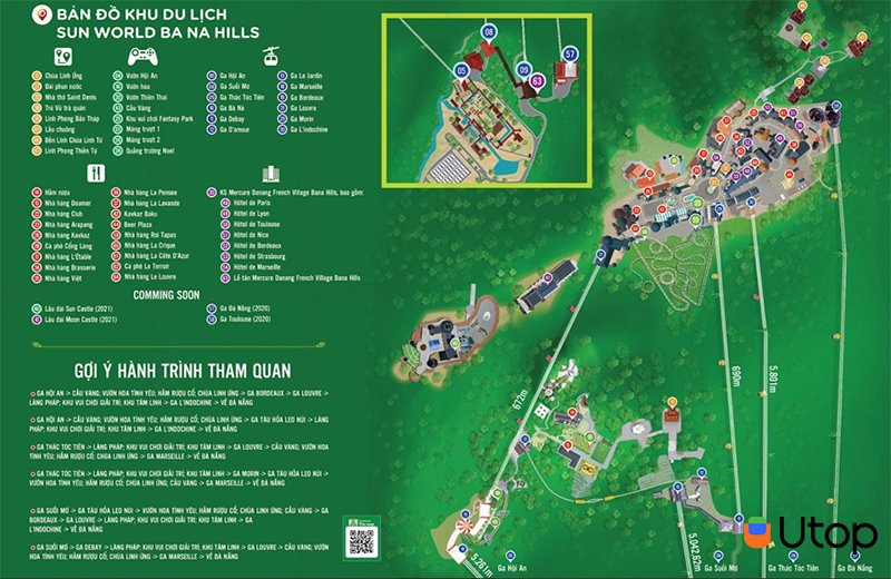 Bản đồ chi tiết khu du lịch Bà Nà